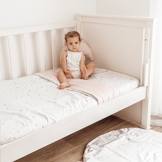 Juego de sábanas estrellas Rosa Cuna