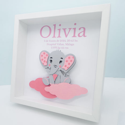 Cuadro 3D Personalizado Elefante 1