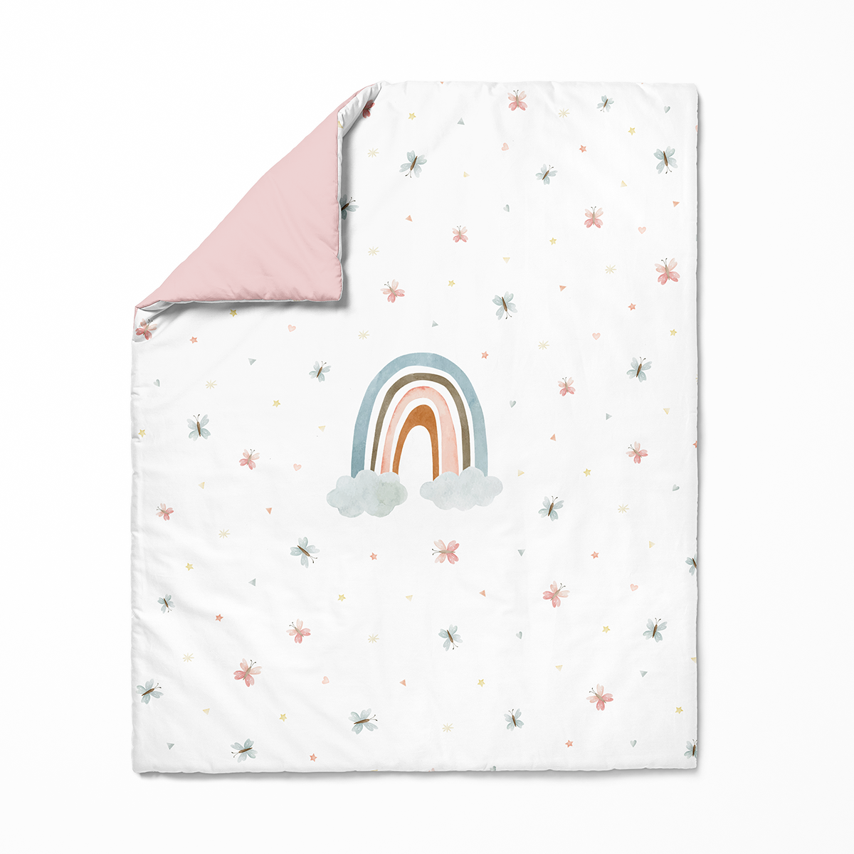 Funda nórdica reversible arcoíris Cuna
