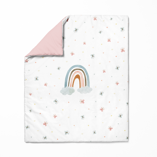 Funda nórdica reversible arcoíris Cuna