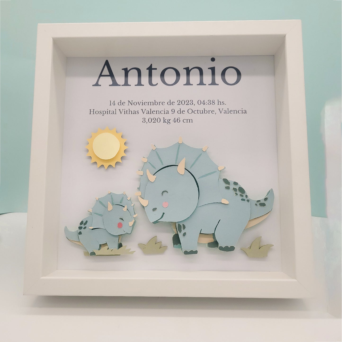 Cuadro 3D Personalizado Dinosaurio bebé Aventurero 2