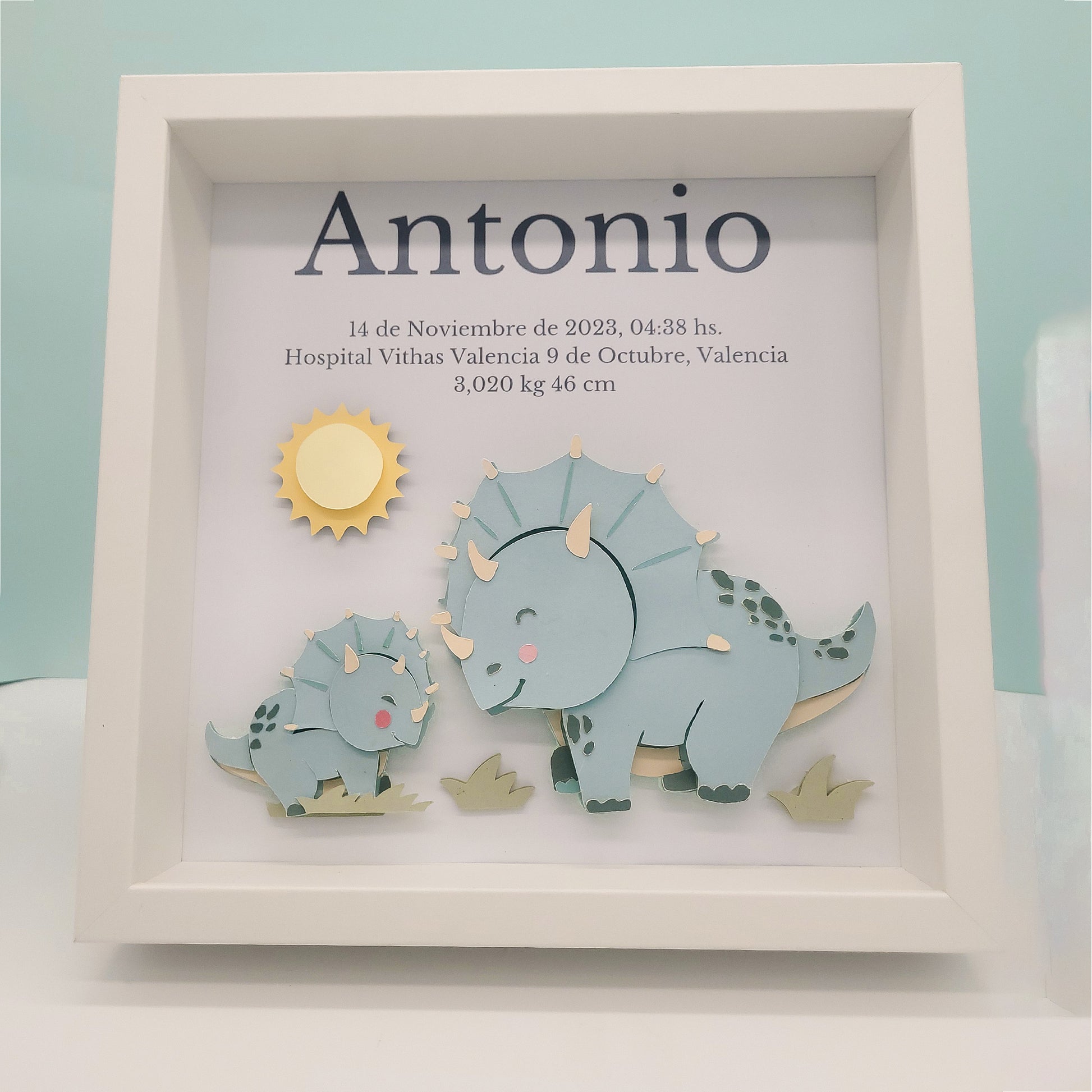 Cuadro 3D Personalizado Dinosaurio bebé Aventurero 2